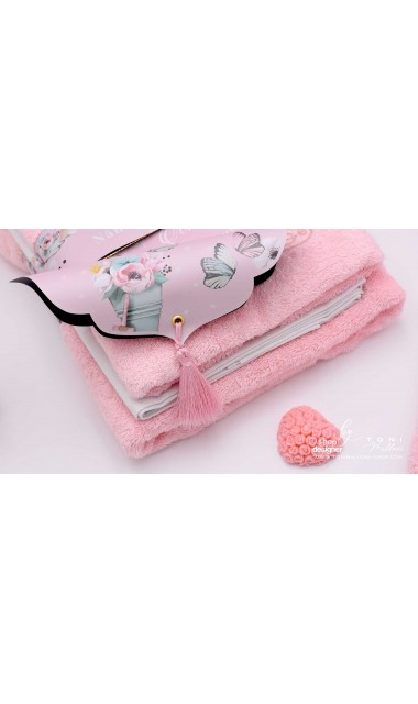 Trusou cu fluturi si flori ideal pentru un botez primavara Pink Spring 11